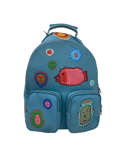 Mochila Multi Pocket, Piel, Azul, 4, EO163C01620C3210